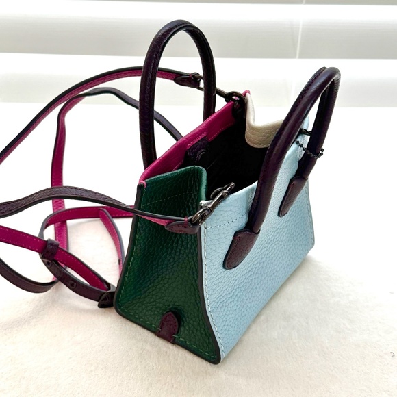 Coach Glovetanned Pebble Leather Colorblock Mini Tote Bag - Picture 9 of 10